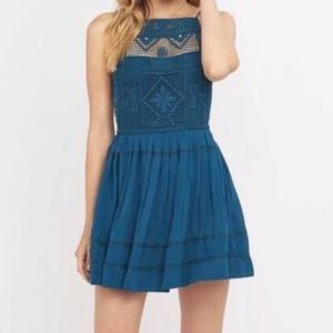 Free People blue crochet dress